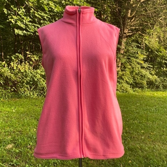 Pine Trails Women’s fleece full zip vest pink medium - Picture 2 of 8
